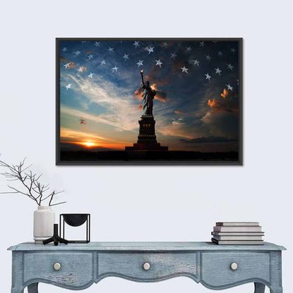 Statue of Liberty at Dusk Wall Art