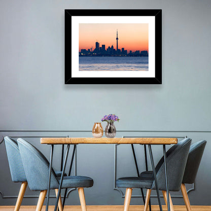 Toronto Dusk Skyline with Cn Tower Wall Art