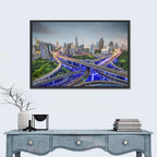 Shanghai Dusk Interchange Cityscape Wall Art