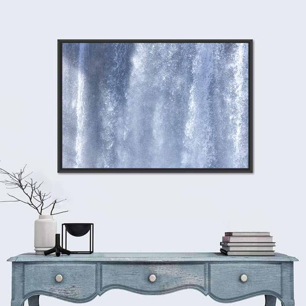 Abstract Waterfall Pattern Wall Art in a room, landscape