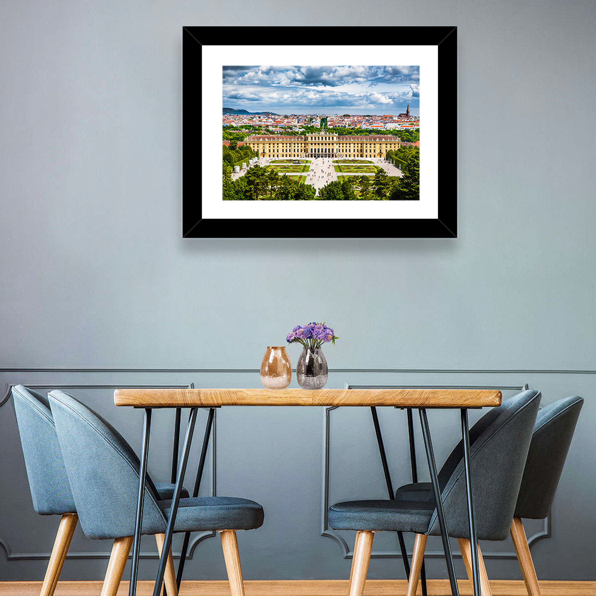 Schönbrunn Palace and Great Parterre Gardens Wall Art in a room, landscape