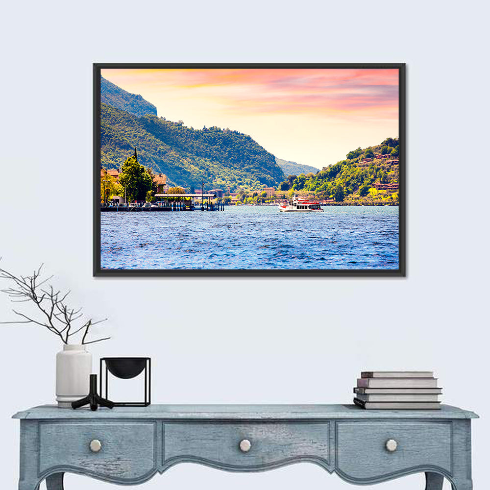 Lake Iseo Morning Harbor Wall Art