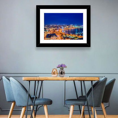 Baku Night Skyline Wall Art