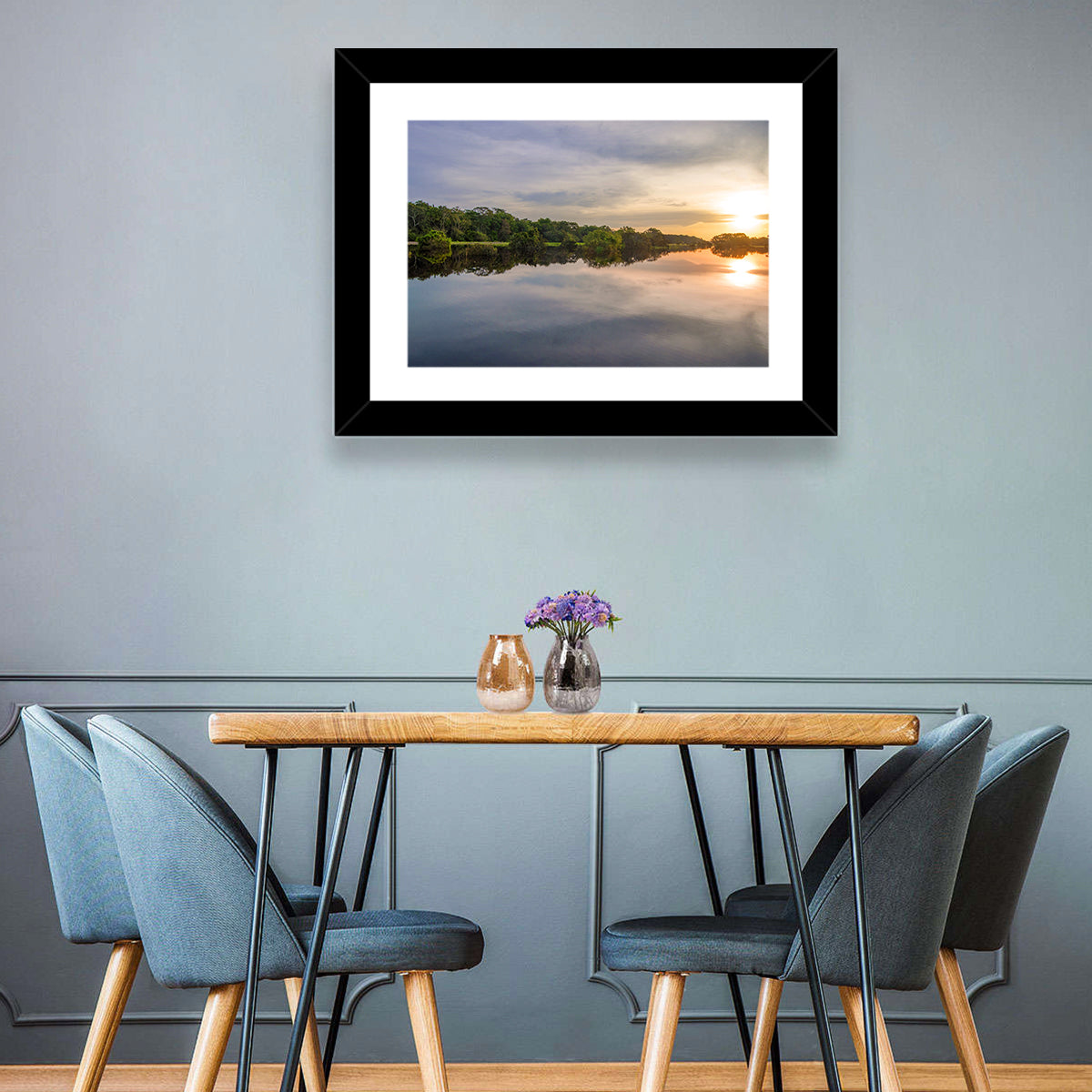 Amazon River Sunset Reflection Wall Art