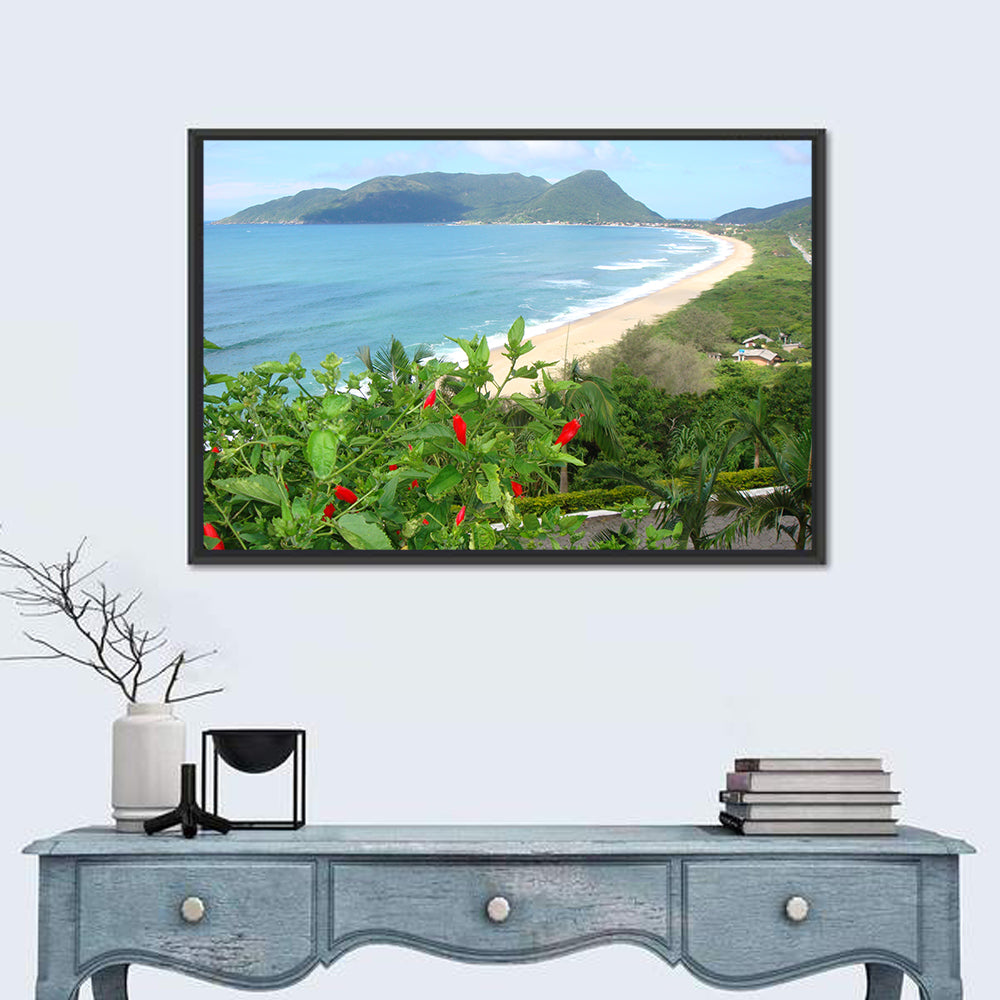 Armacao Beach Scene Wall Art in a room, landscape
