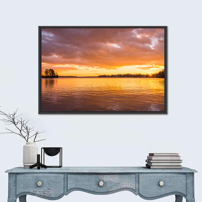 Golden Sunset Over Lake Norman Wall Art