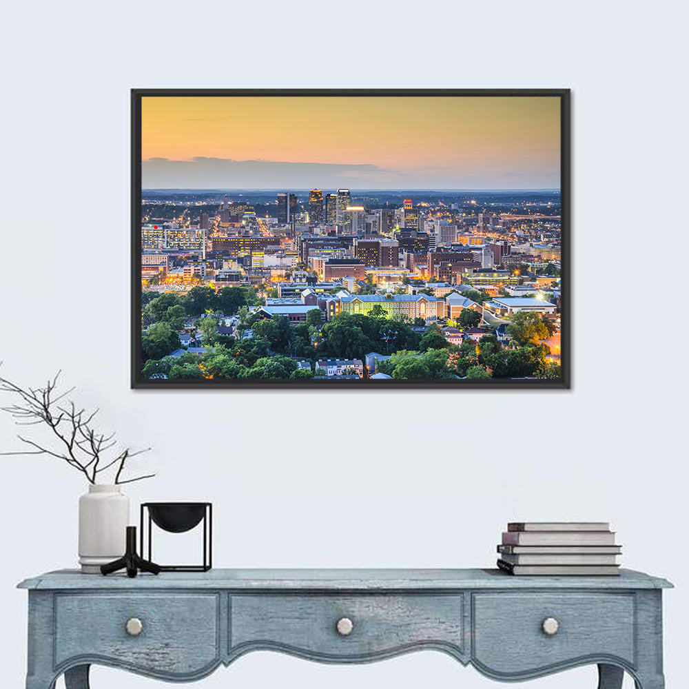 Birmingham Skyline at Golden Hour Wall Art