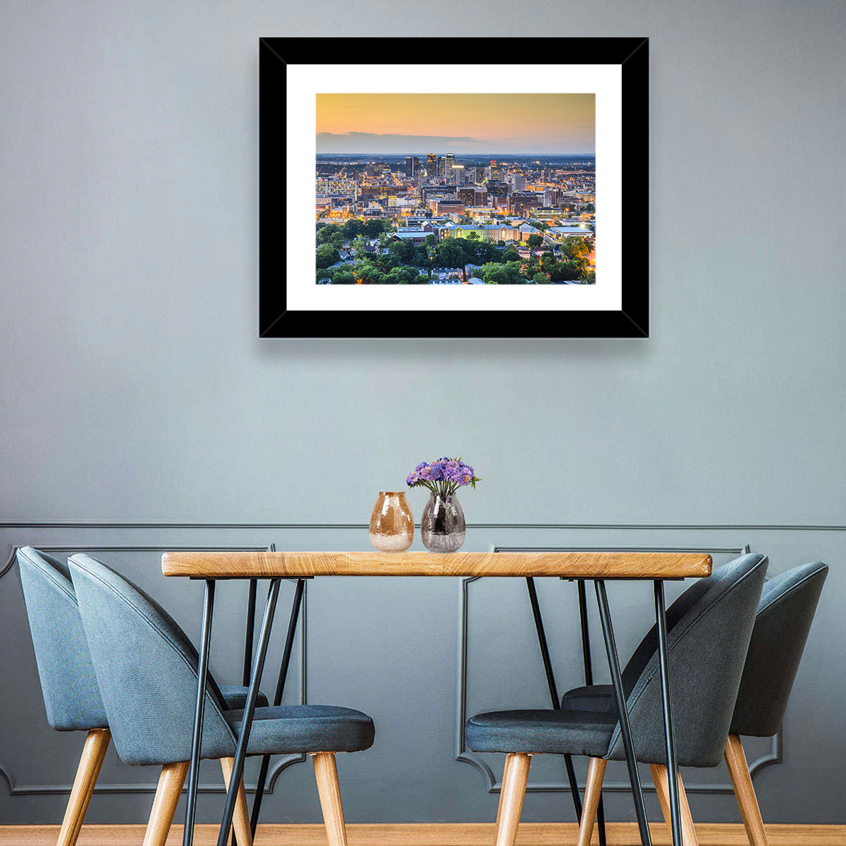 Birmingham Skyline at Golden Hour Wall Art