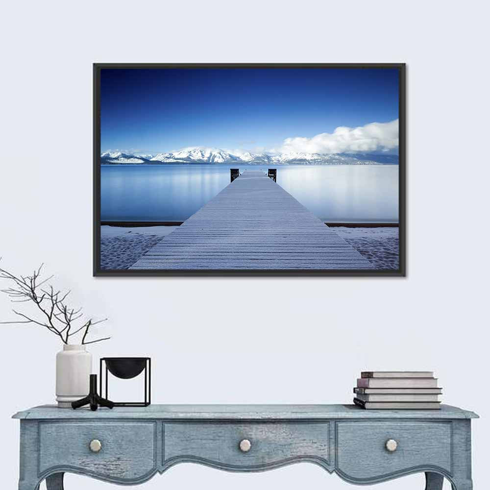 Frosted Pier at Lake Tahoe Wall Art