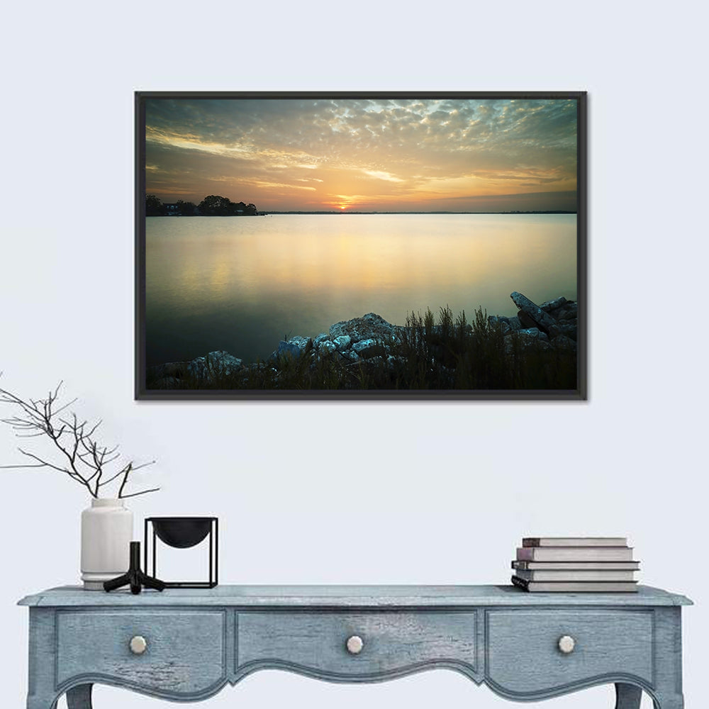 Lake Conroe Sunset Reflection Wall Art