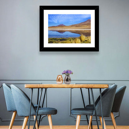Red Lagoon Flamingo Reflection Wall Art