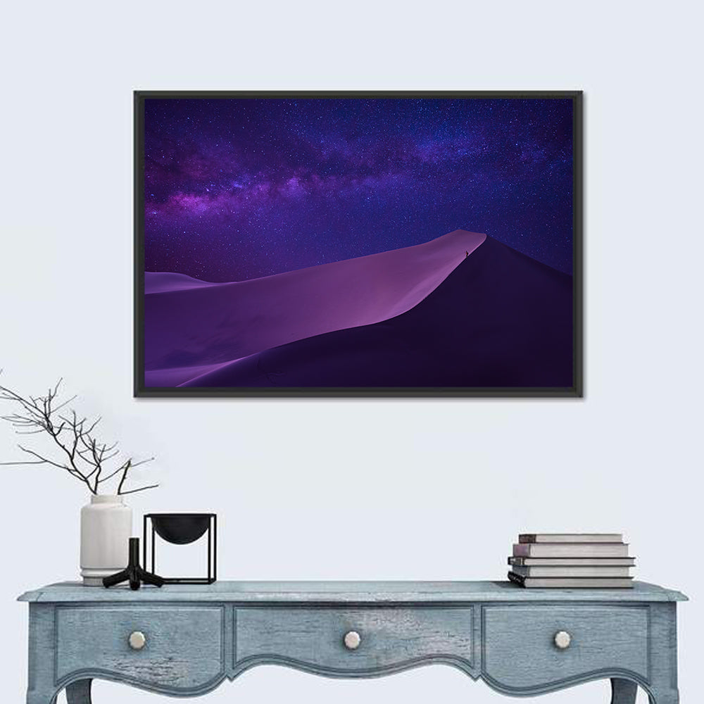 Lone Hiker Under the Milky Way Wall Art