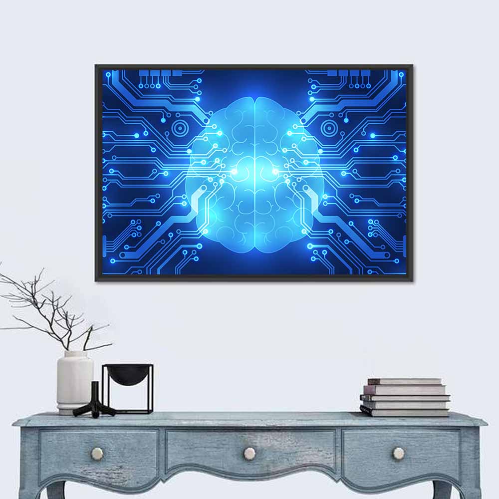 Digital Brain Circuit Wall Art
