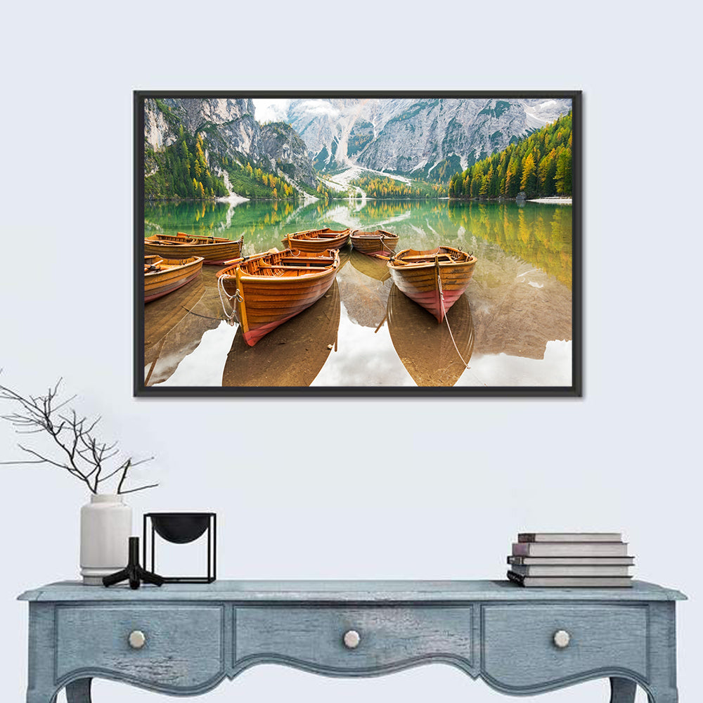 Rowboats on Lake Braies Wall Art