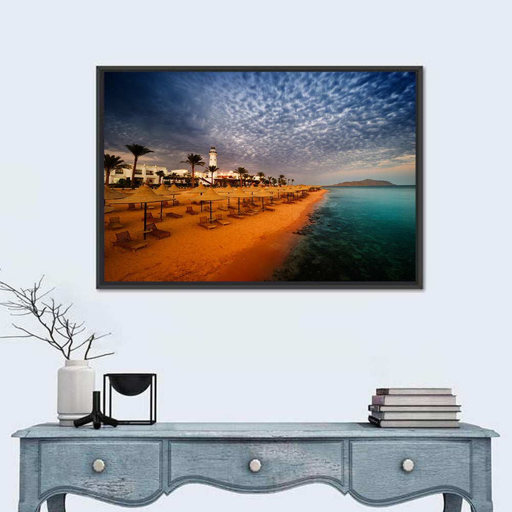 Sharm El Sheikh Beach at Dusk Wall Art in a room, landscape