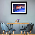 Snow-covered Mountain Sunset Wall Art