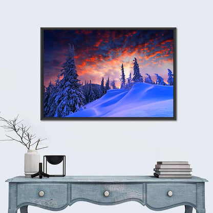 Snow-covered Mountain Sunset Wall Art