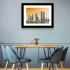 Dubai Marina Sunset Skyline with Yachts Wall Art