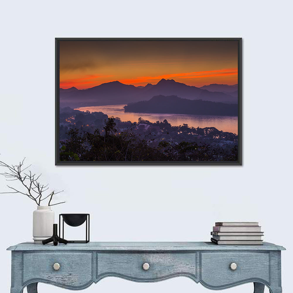 Luang Prabang Sunset Over Mekong Wall Art