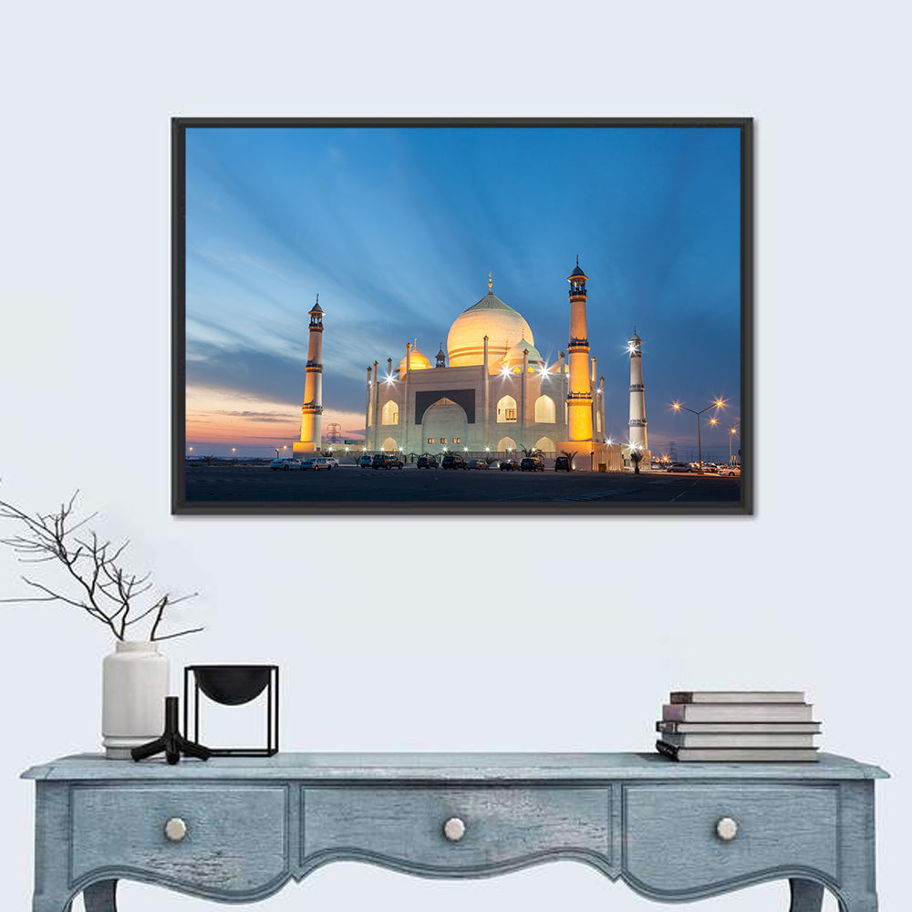 Siddiqa Fatima Zahra Mosque at Dusk Wall Art in a room, landscape