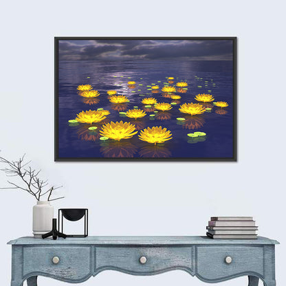 Floating Lotus at Dusk Wall Art