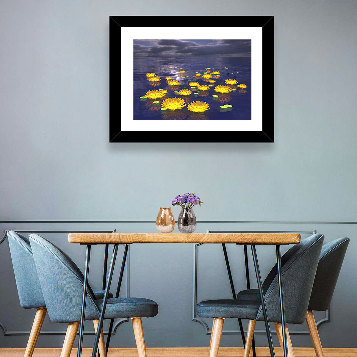 Floating Lotus at Dusk Wall Art