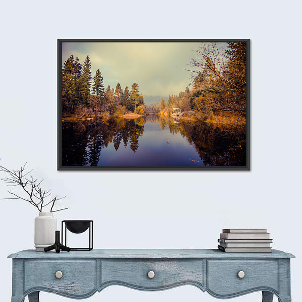 Misty Lake Fulmor Reflection Wall Art