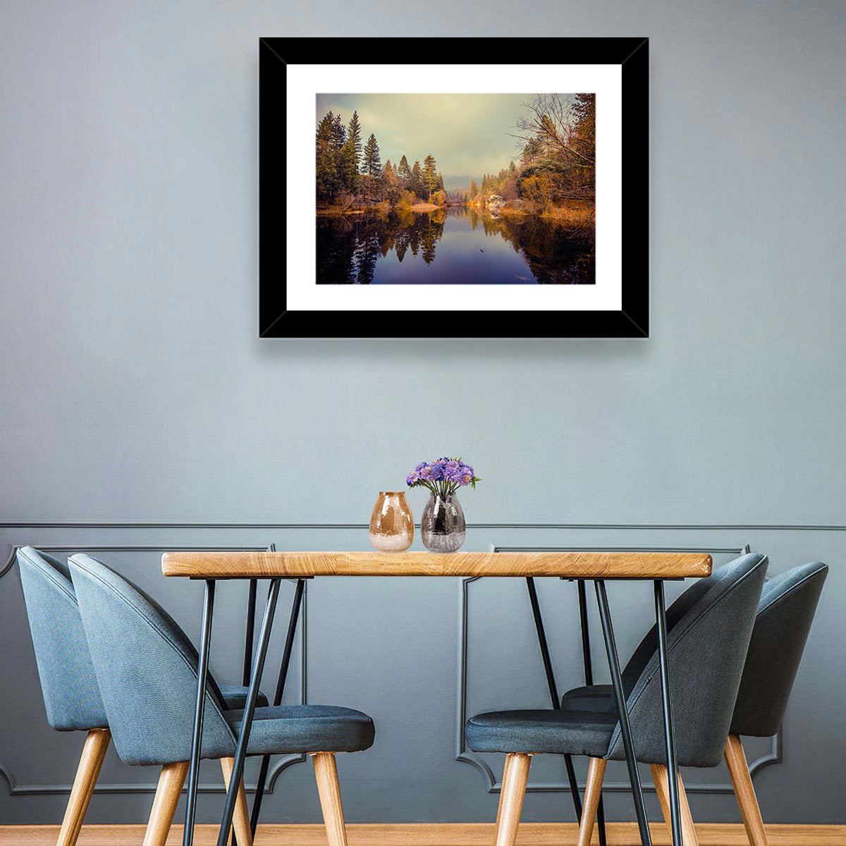 Misty Lake Fulmor Reflection Wall Art
