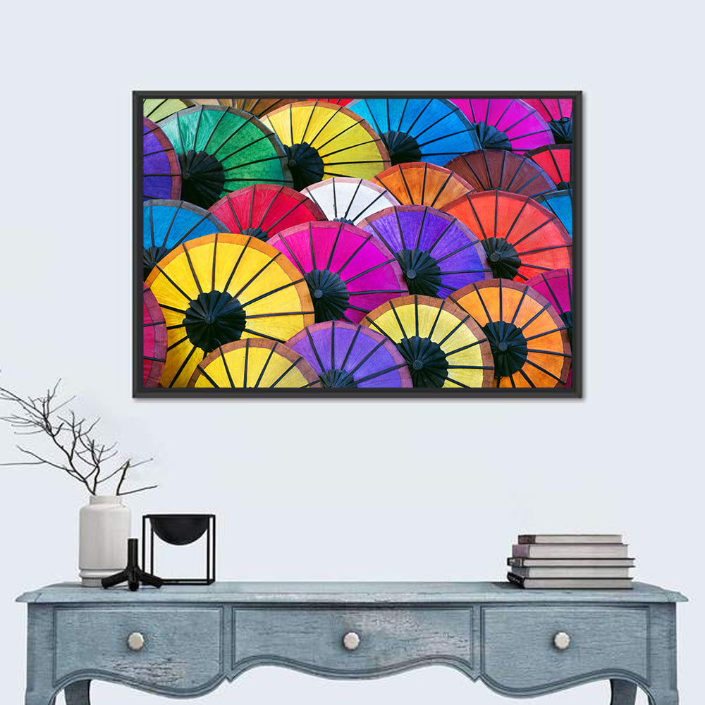 Vibrant Market Parasols Wall Art
