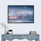 Starlit Winter Waterfall Wall Art