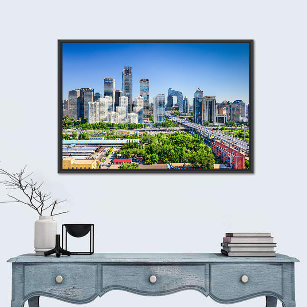 Beijing Cctv Headquarters Skyline Wall Art in a room, landscape