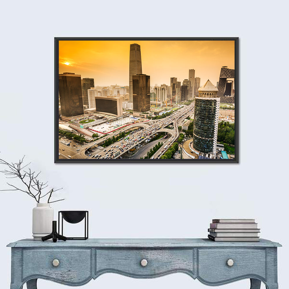 Beijing Cbd Skyline at Sunset Wall Art