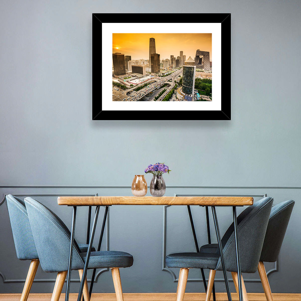 Beijing Cbd Skyline at Sunset Wall Art