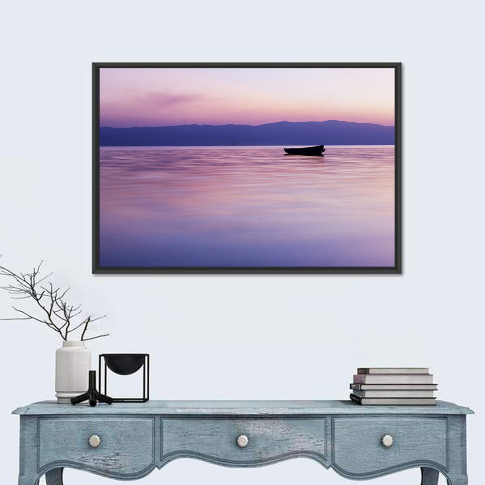 Lavender Lake Ohrid Sunset Wall Art
