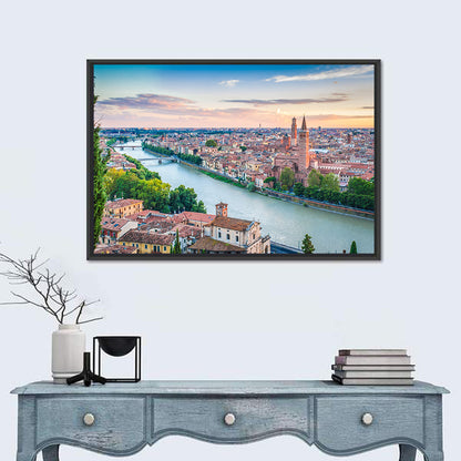 Verona Riverbend at Golden Hour Wall Art