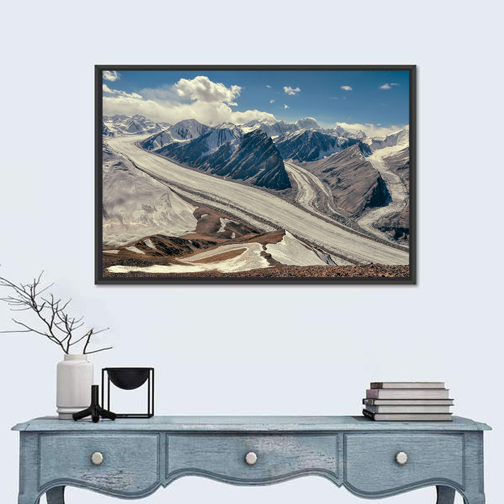 Fedchenko Glacier Vista Wall Art in a room, landscape