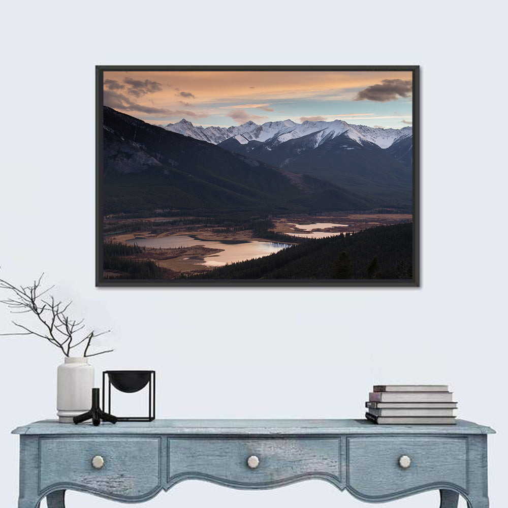 Banff Mountain Lake at Dusk Wall Art