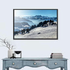 Sunlit Alpine Ski Slope Wall Art