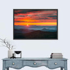 Blue Ridge Sunrise Over Misty Ridges Wall Art
