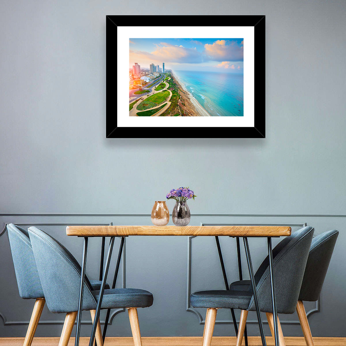 Netanya Coastline at Golden Hour Wall Art