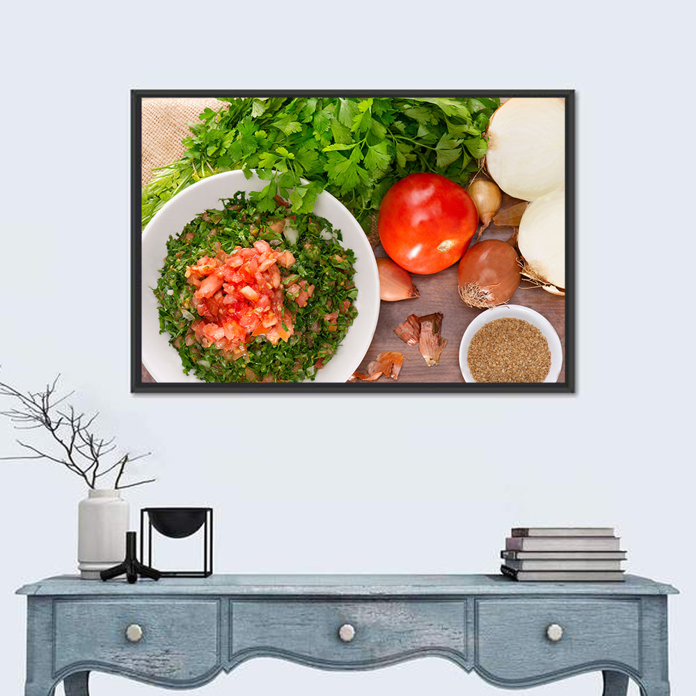 Top-down Tabbouleh Salad Wall Art