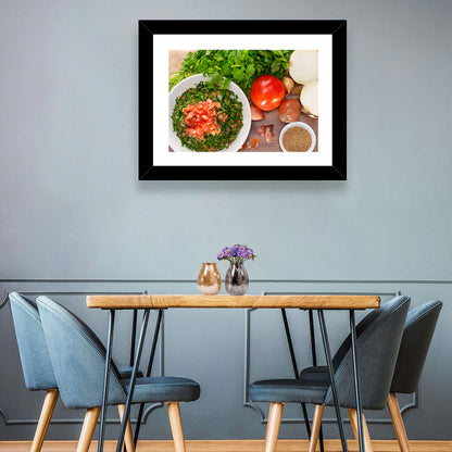 Top-down Tabbouleh Salad Wall Art