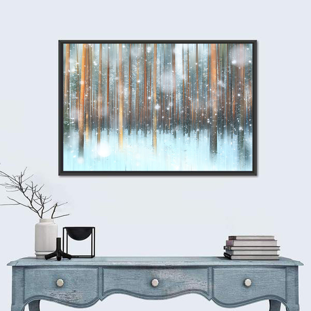 Ethereal Snowy Pine Forest Wall Art