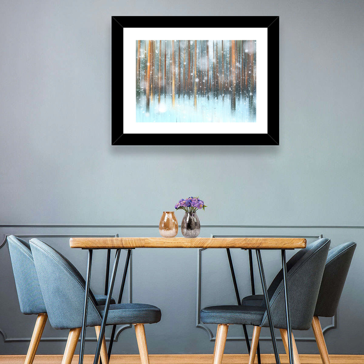 Ethereal Snowy Pine Forest Wall Art