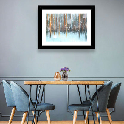 Ethereal Snowy Pine Forest Wall Art