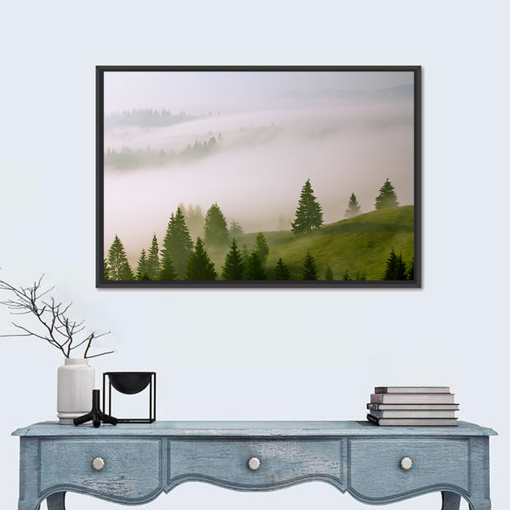 Summer Mist Over Green Hills Wall Art