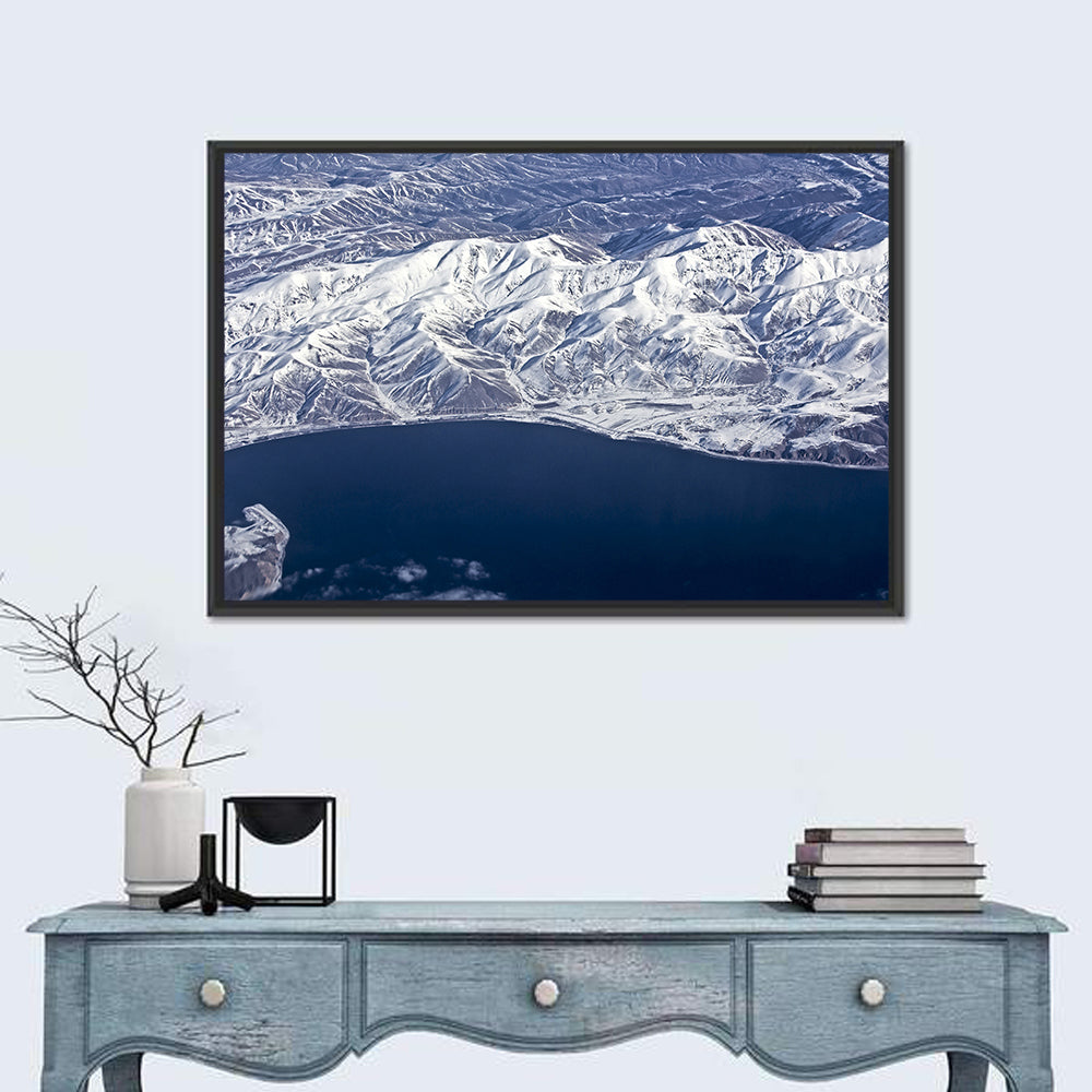 Lake Sevan Aerial Winter View Wall Art
