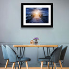 Sunlit Wooden Jetty at Dusk Wall Art