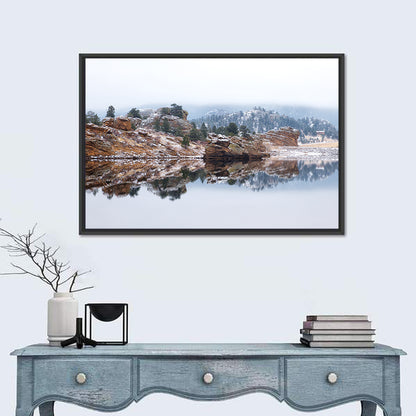 Marys Lake Foggy Reflection Wall Art