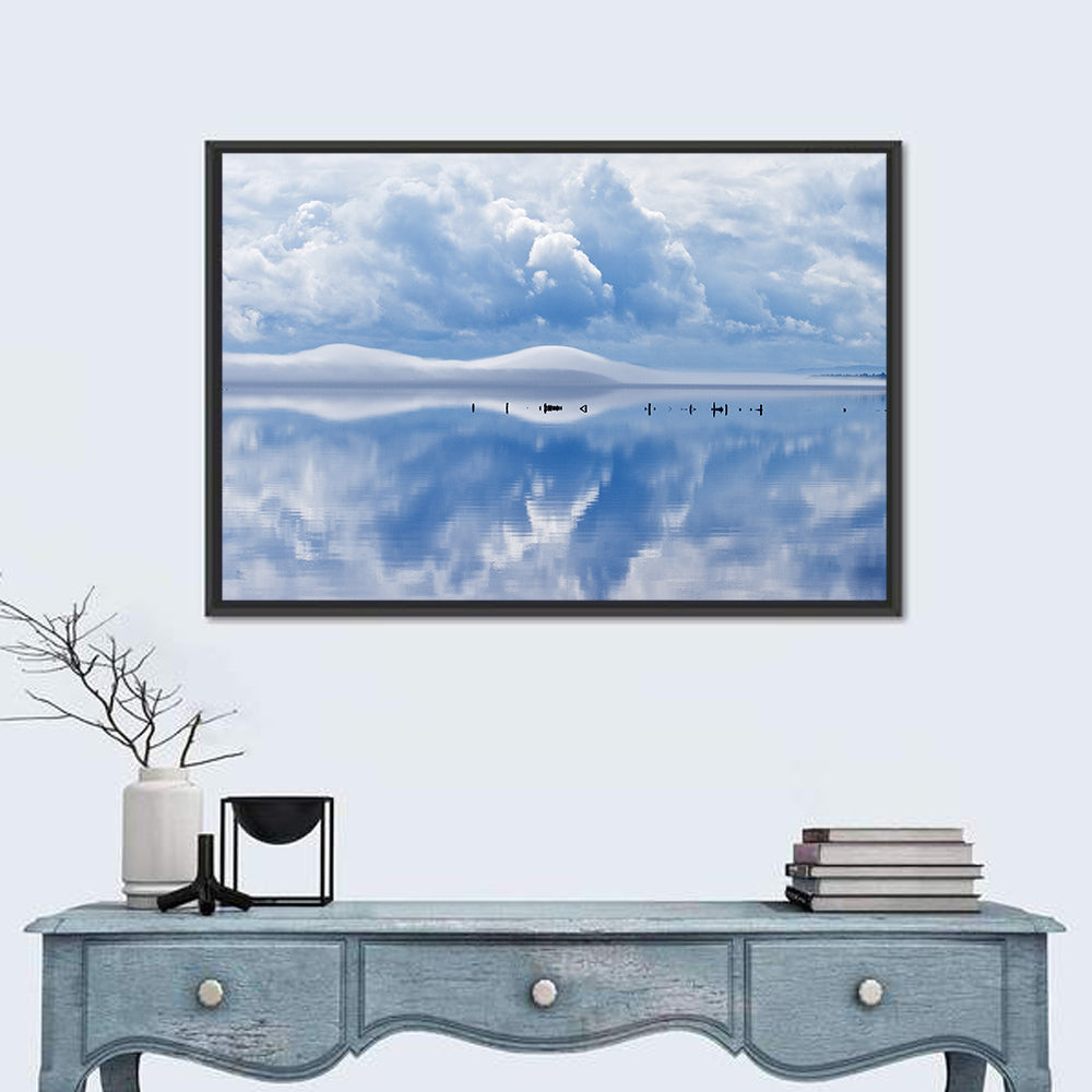 Siljan Lake Mist Reflection Wall Art